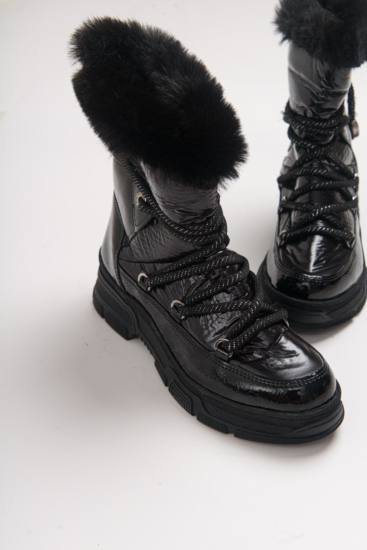 Rosie Black Fur-Lined Winter Boot (Women)