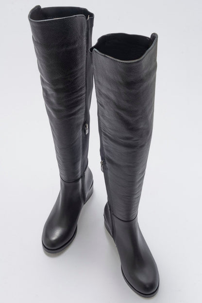 Cassie Black Leather Boot (Women)