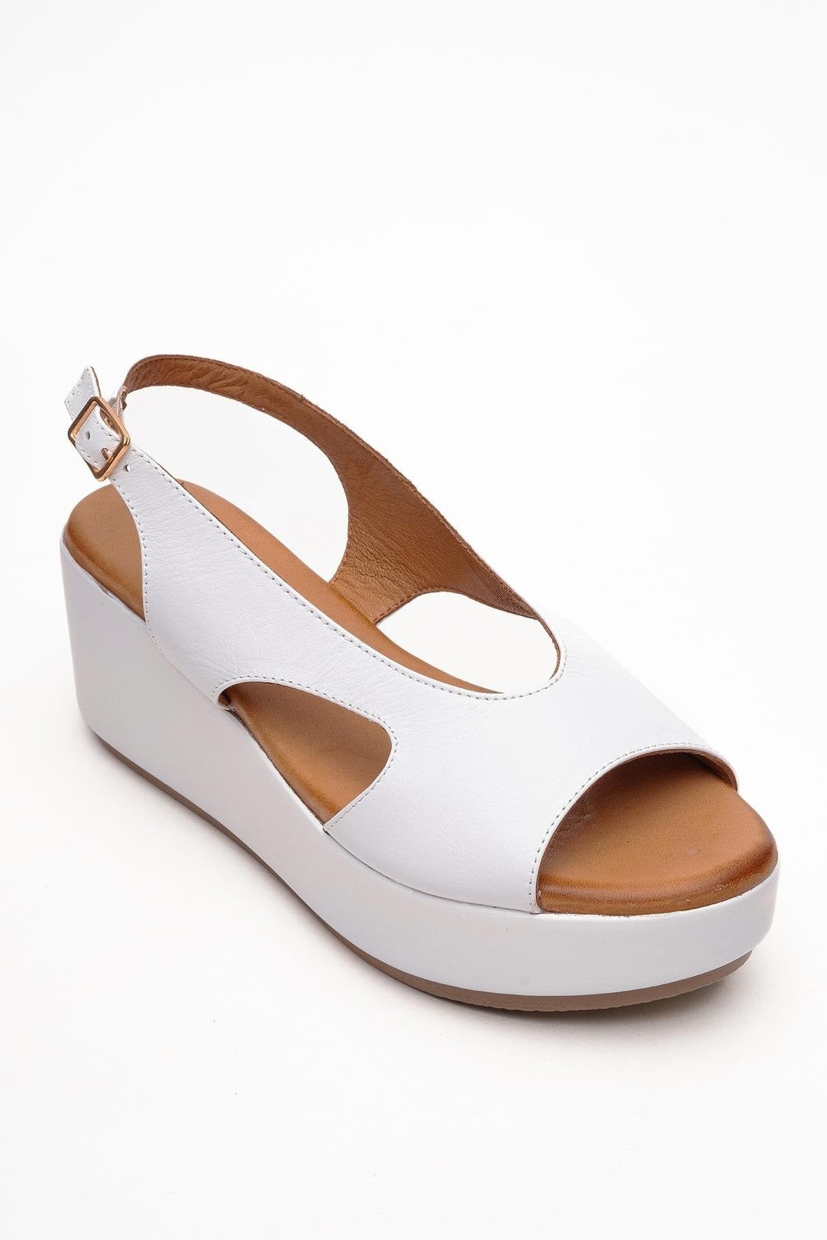 Brad White Leather Platform Sandal (Women)