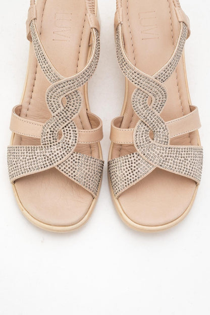 Dolen Beige Leather Chunky Sandal (Women)