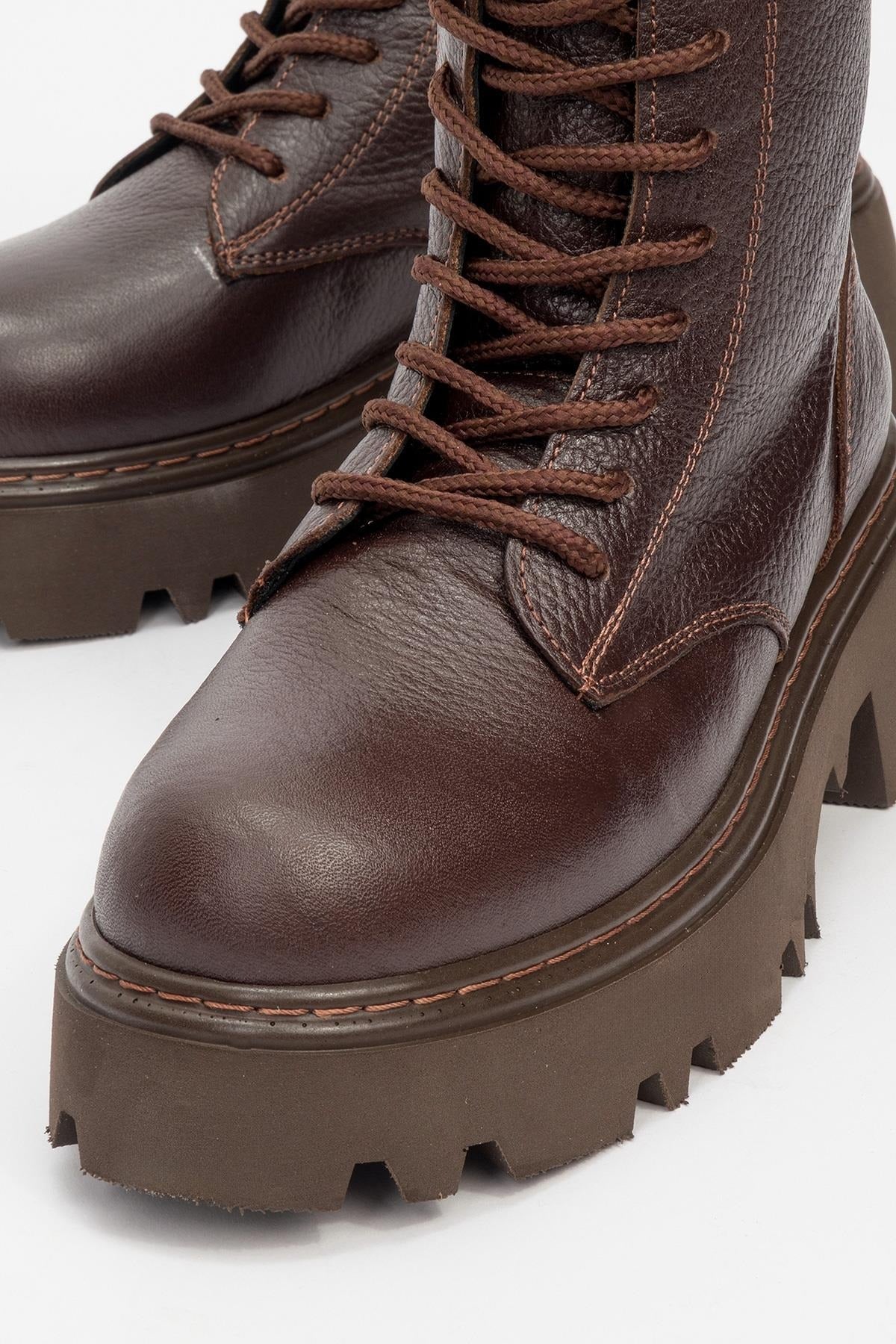 Tina Brown Leather Ankle Boot (Women)