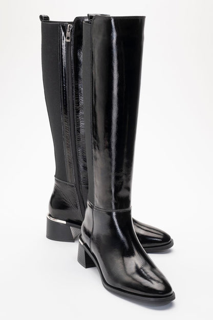 Rochos Black Patent Leather Boot (Women)