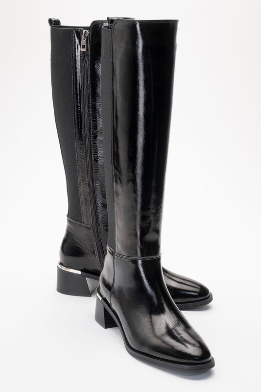 Rochos Black Patent Leather Boot (Women)