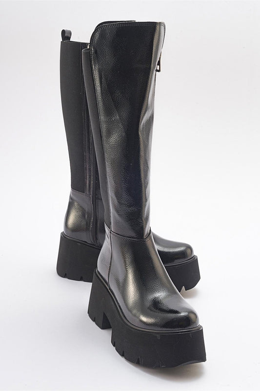 Solo Black Patent Platform Boot (Women)