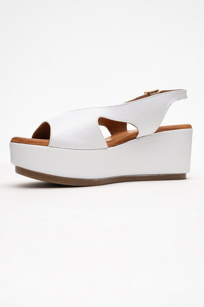 Brad White Leather Platform Sandal (Women)