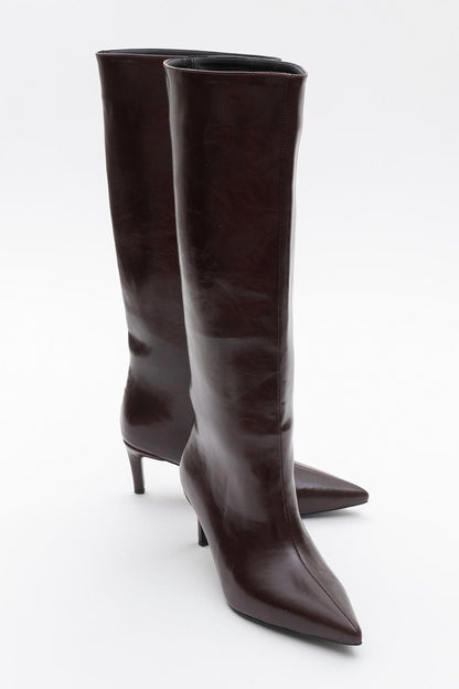 Camila Burgundy Knee High Boot (Women)