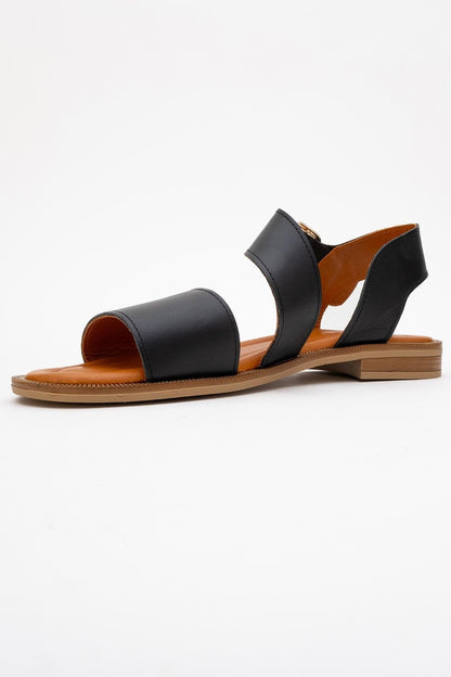 Majesty Black Leather Sandal (Women)