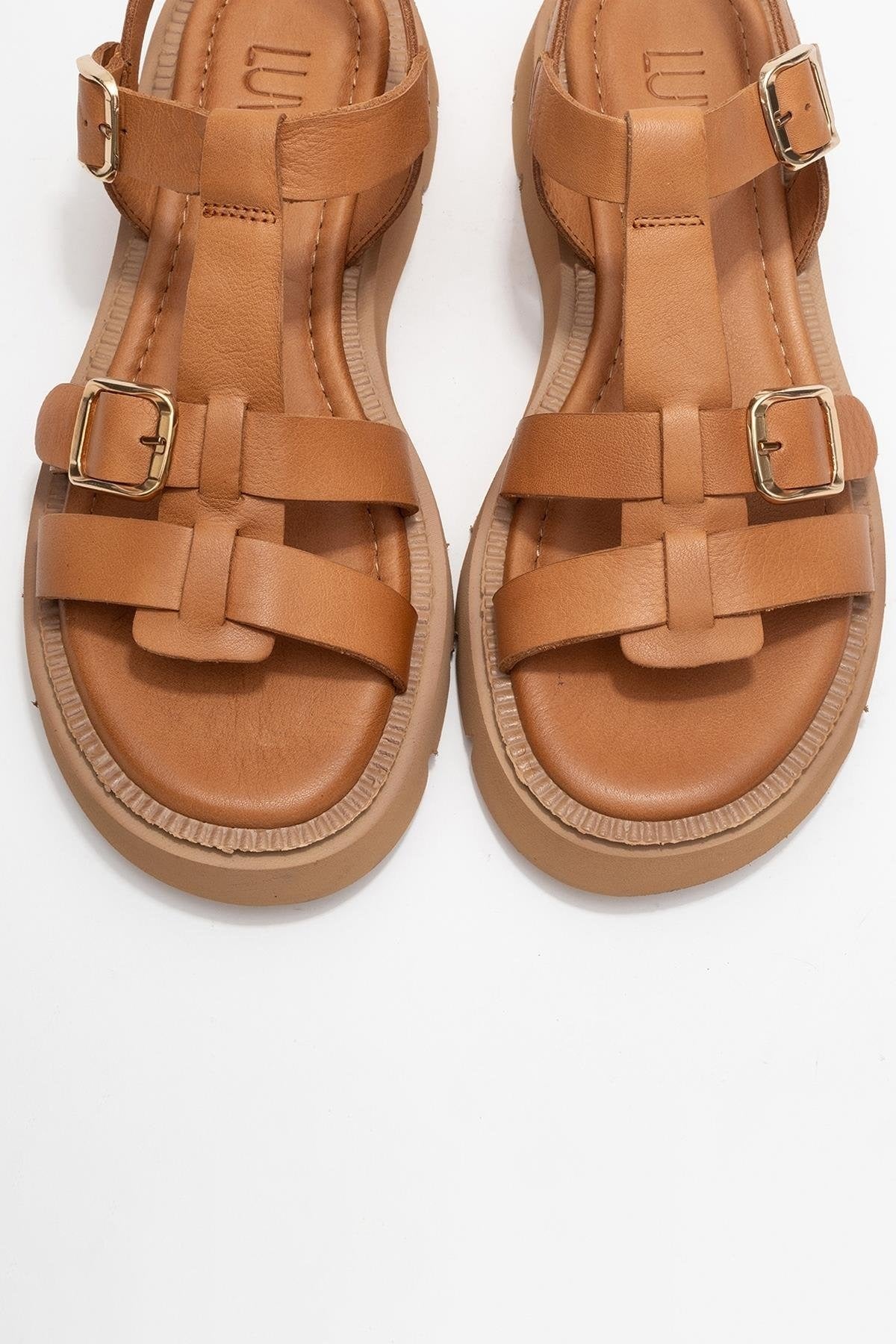 Melvin Cognac Brown Leather Sandal (Women)