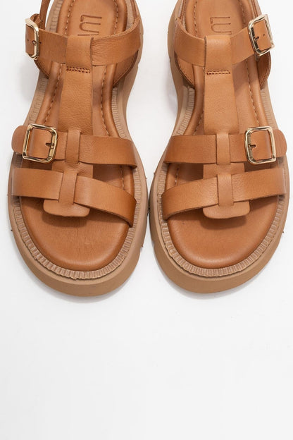 Melvin Cognac Brown Leather Sandal (Women)