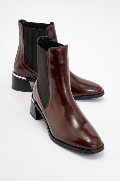 Neiva Burgundy Patent Leather Chelsea Boot (Women)