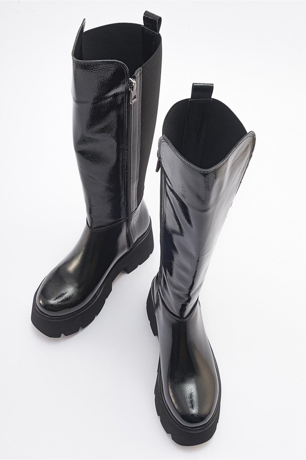 Solo Black Patent Platform Boot (Women)