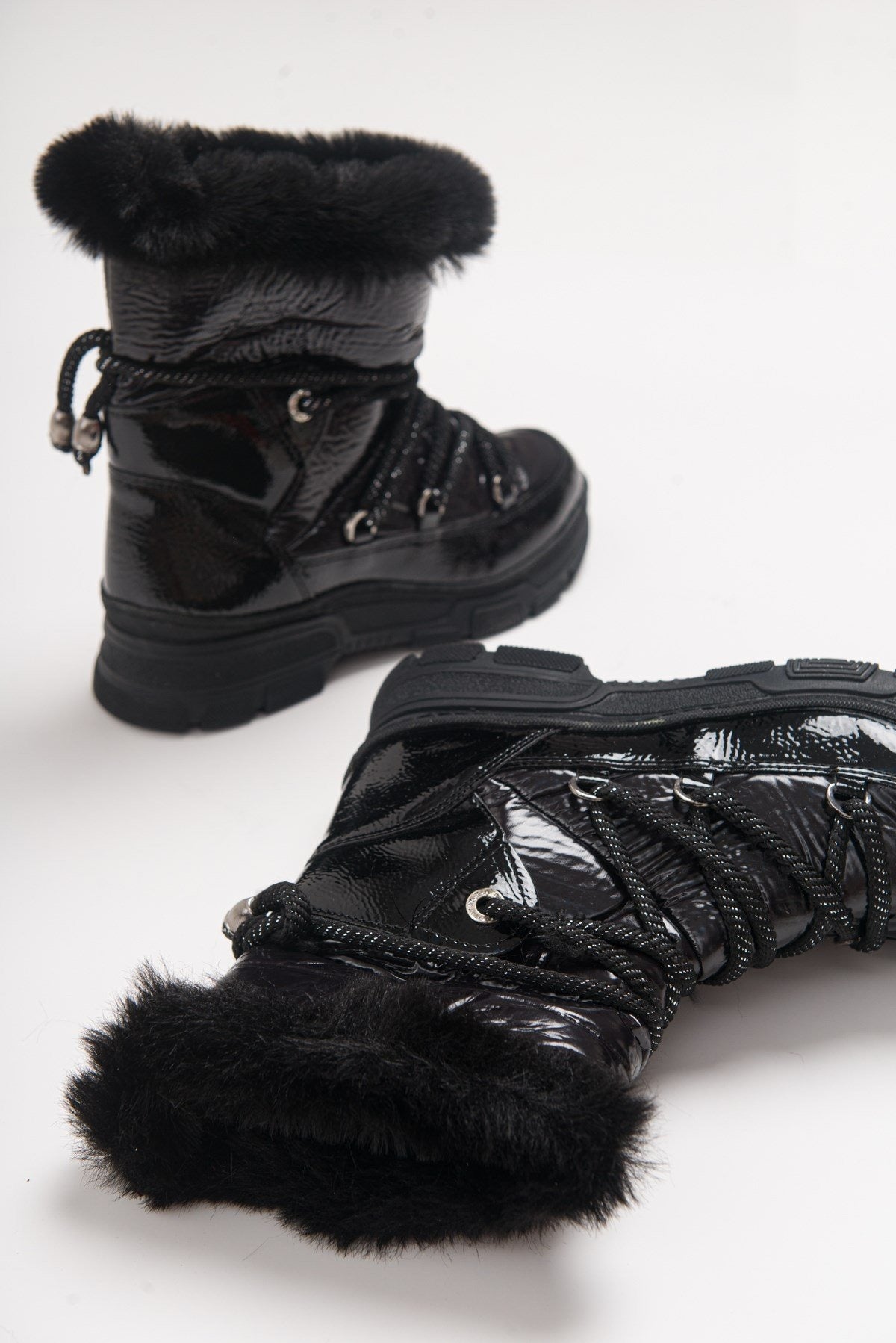 Rosie Black Fur-Lined Winter Boot (Women)