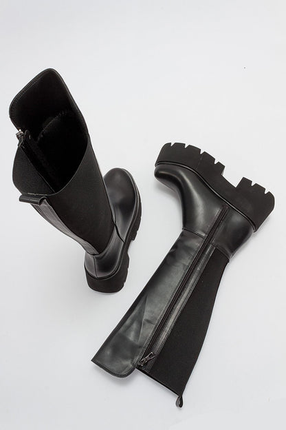 Solo Black Platform Boot (Women)