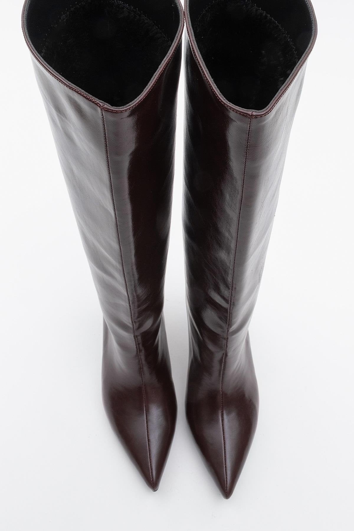 Camila Burgundy Knee High Boot (Women)