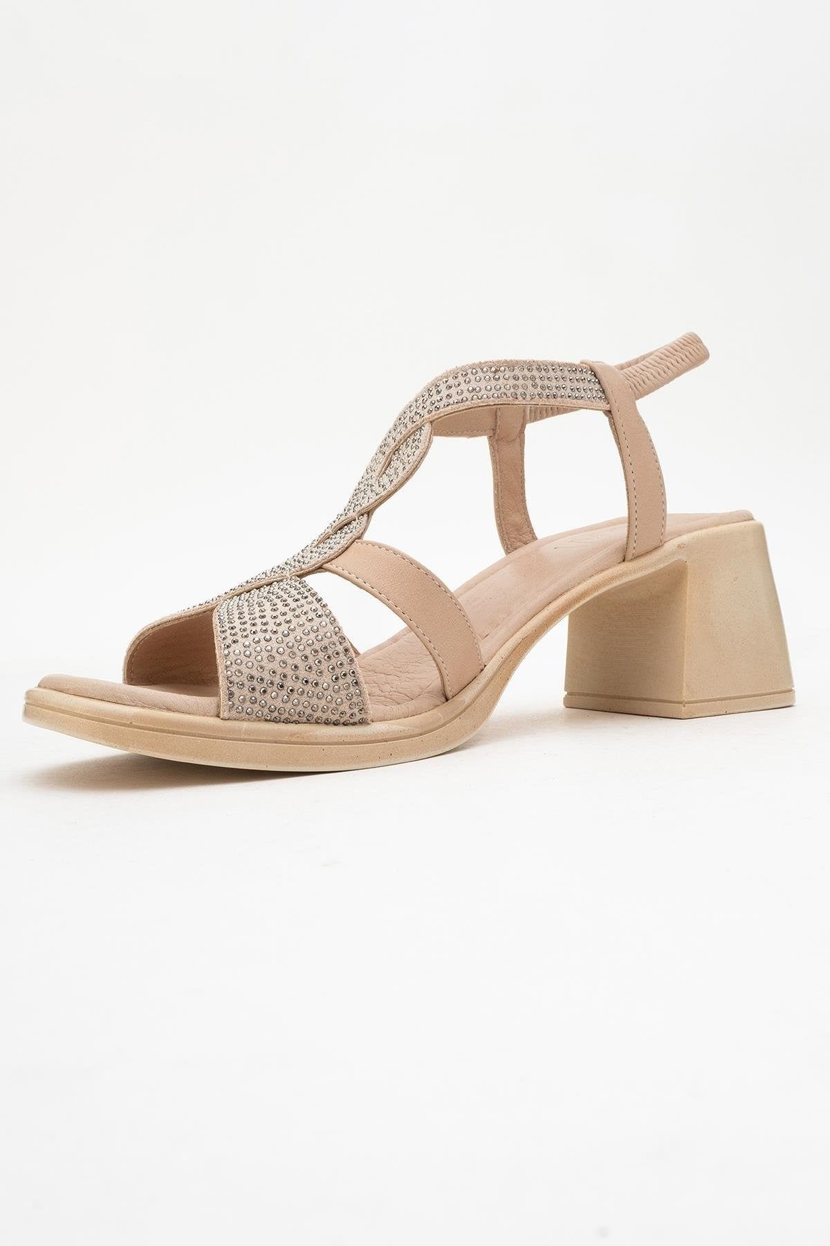 Dolen Beige Leather Chunky Sandal (Women)