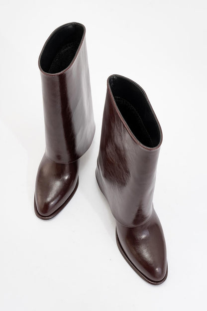 Ellas Burgundy Chunky Heel Boot (Women)