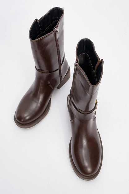 Fies Brown Buckled Boot (Women)