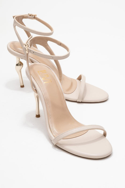 Jasmin Beige Single‑Strap Stiletto Heel (Women)