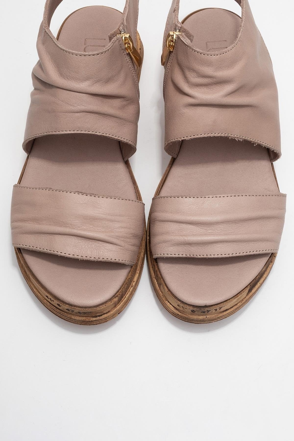 Lunas Stone Leather Side‑Zip Flat Heel Sandal (Women)