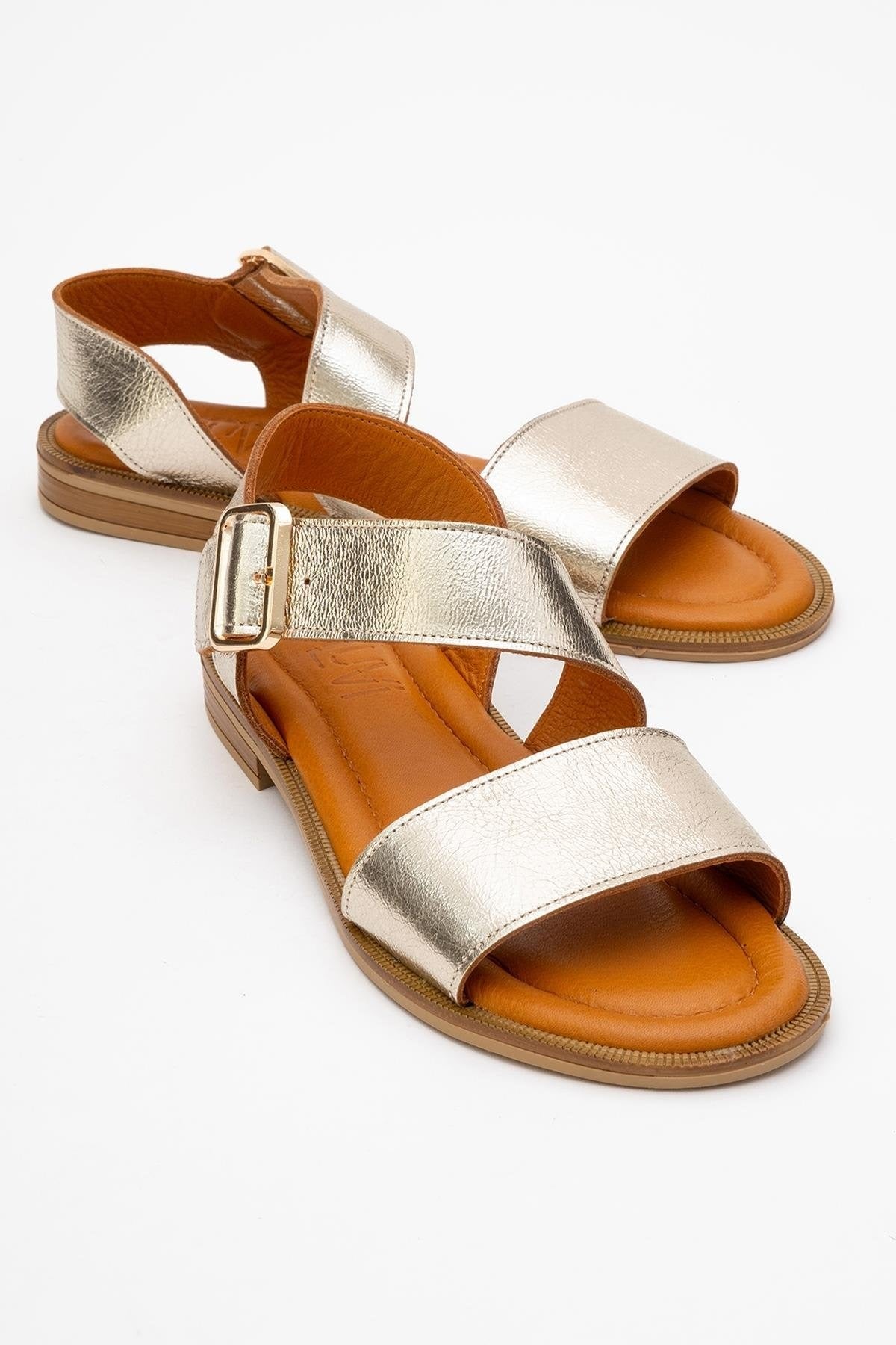 Majesty Gold Leather Sandal (Women)