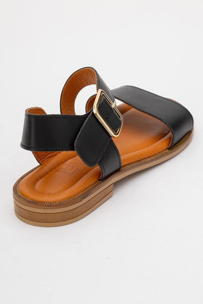 Majesty Black Leather Sandal (Women)