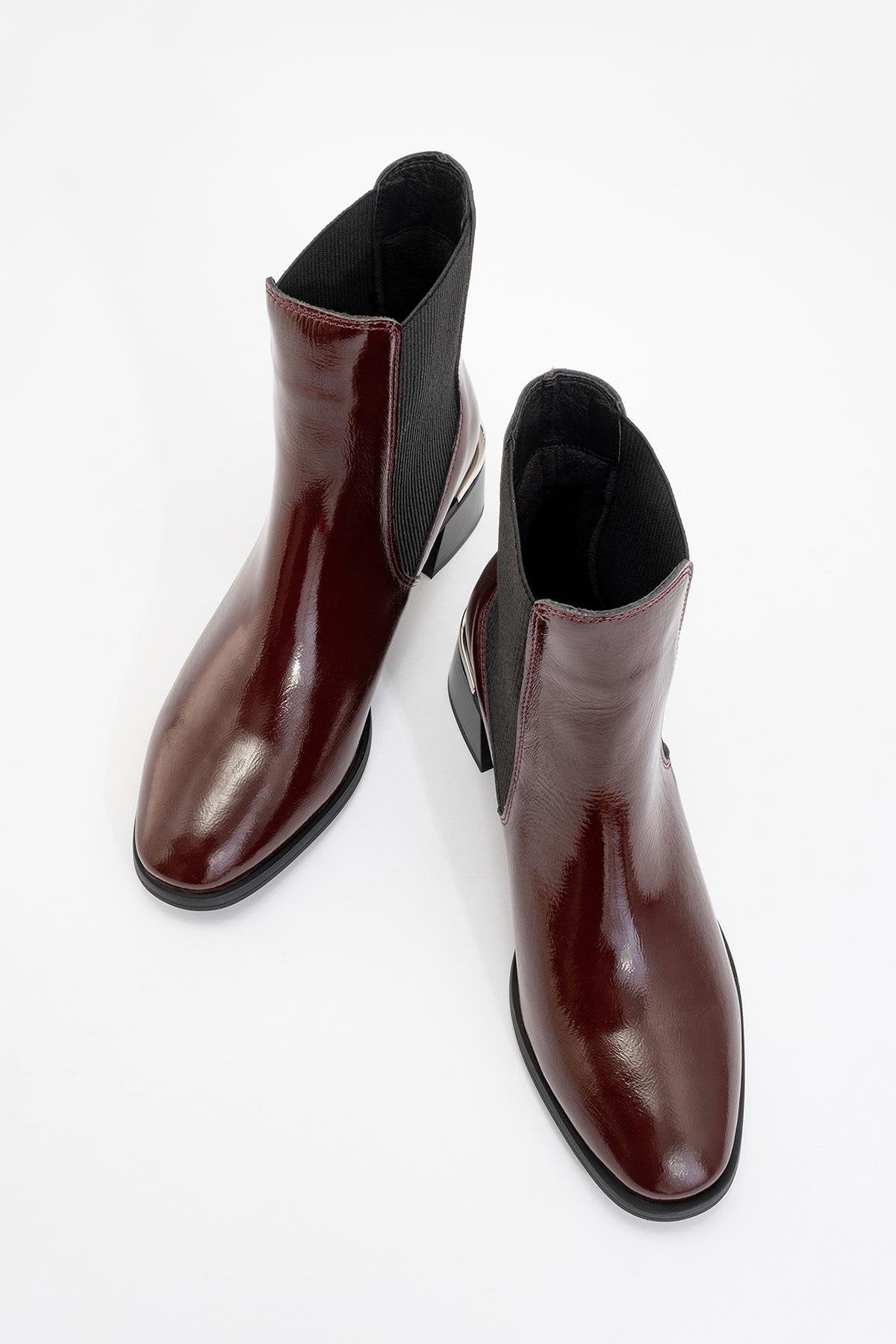 Neiva Burgundy Patent Leather Chelsea Boot (Women)