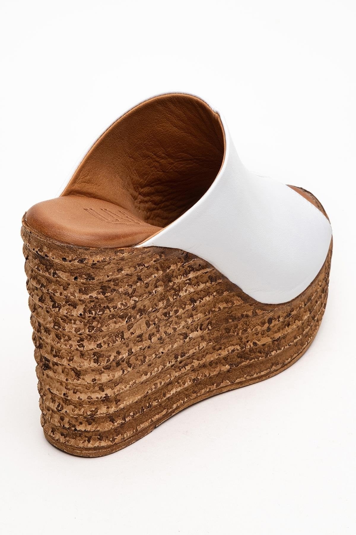 Nelly White Leather Platform Slide (Women)