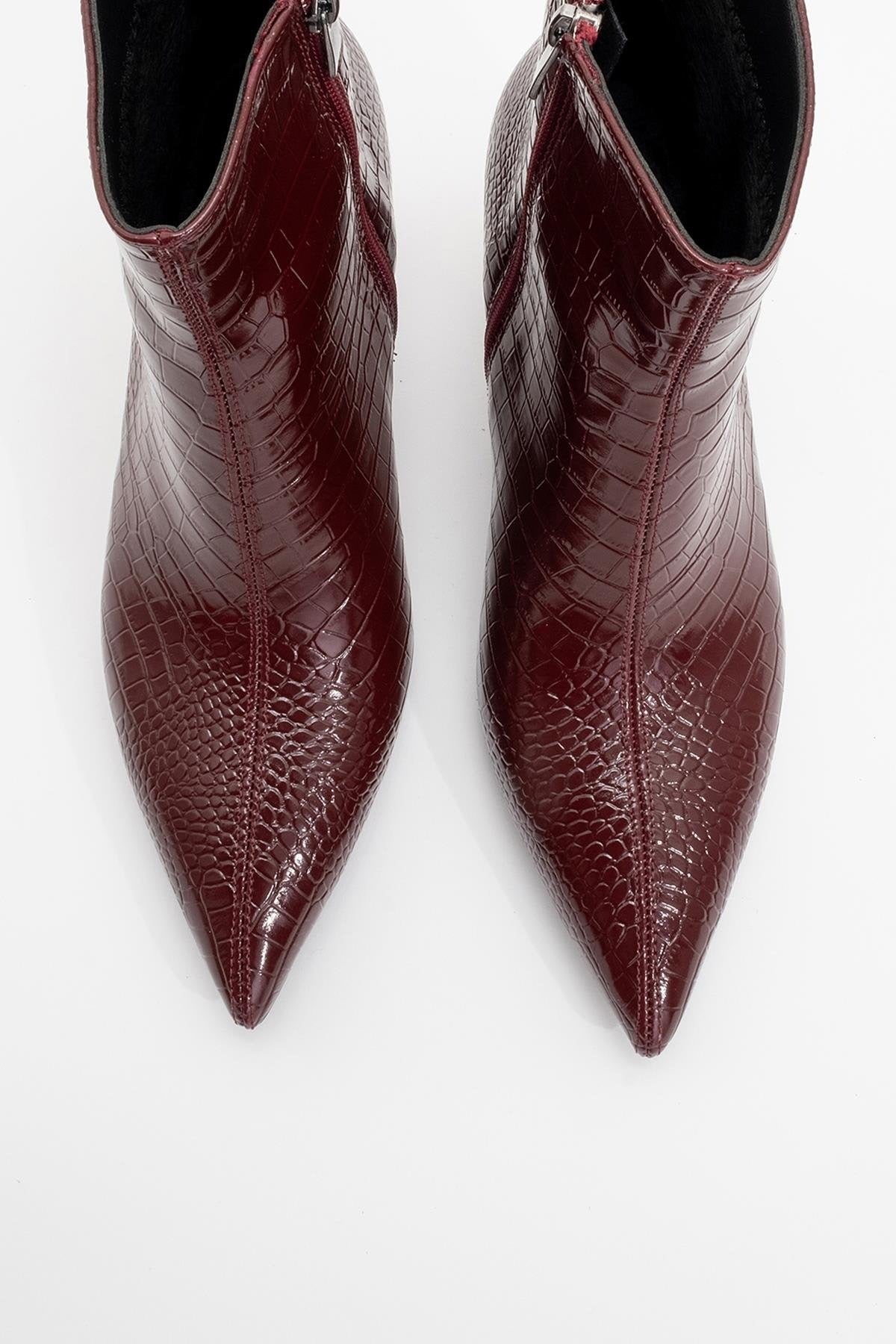 Noya Burgundy Pattern Stiletto Boot (Women)