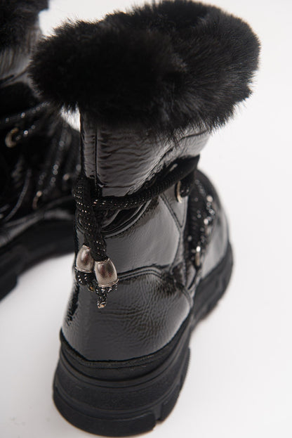 Rosie Black Fur-Lined Winter Boot (Women)