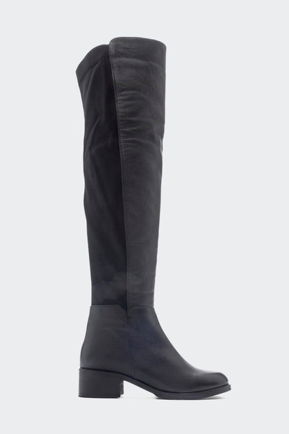 Cassie Black Leather Boot (Women)