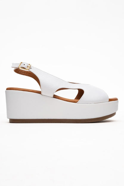 Brad White Leather Platform Sandal (Women)