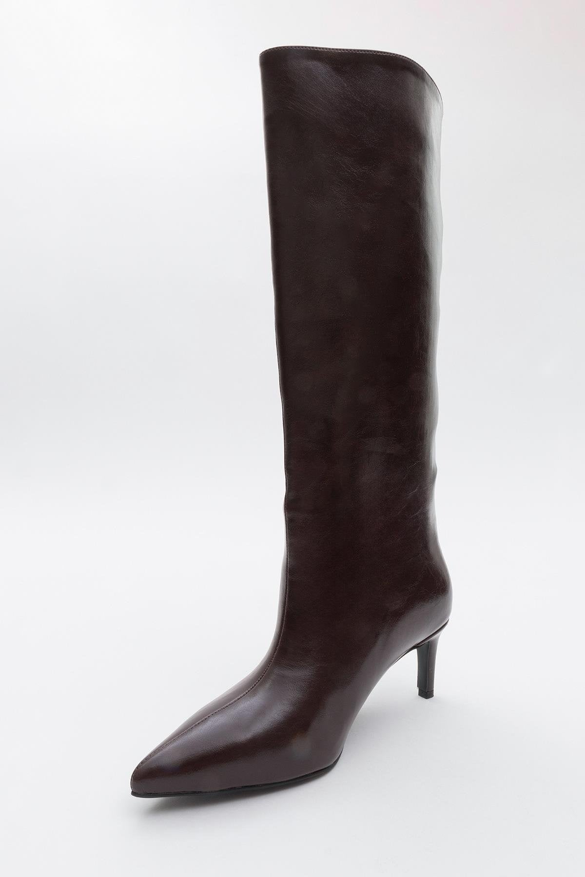 Camila Burgundy Knee High Boot (Women)