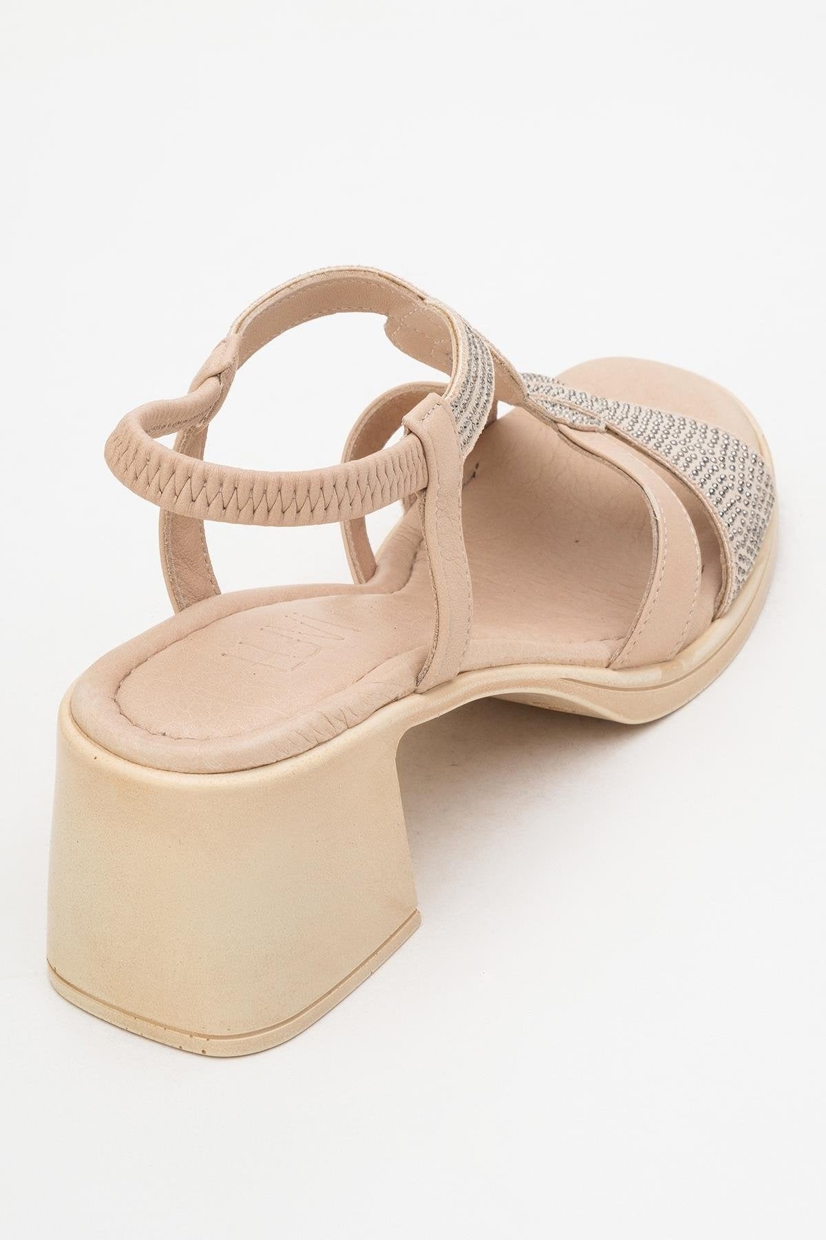 Dolen Beige Leather Chunky Sandal (Women)