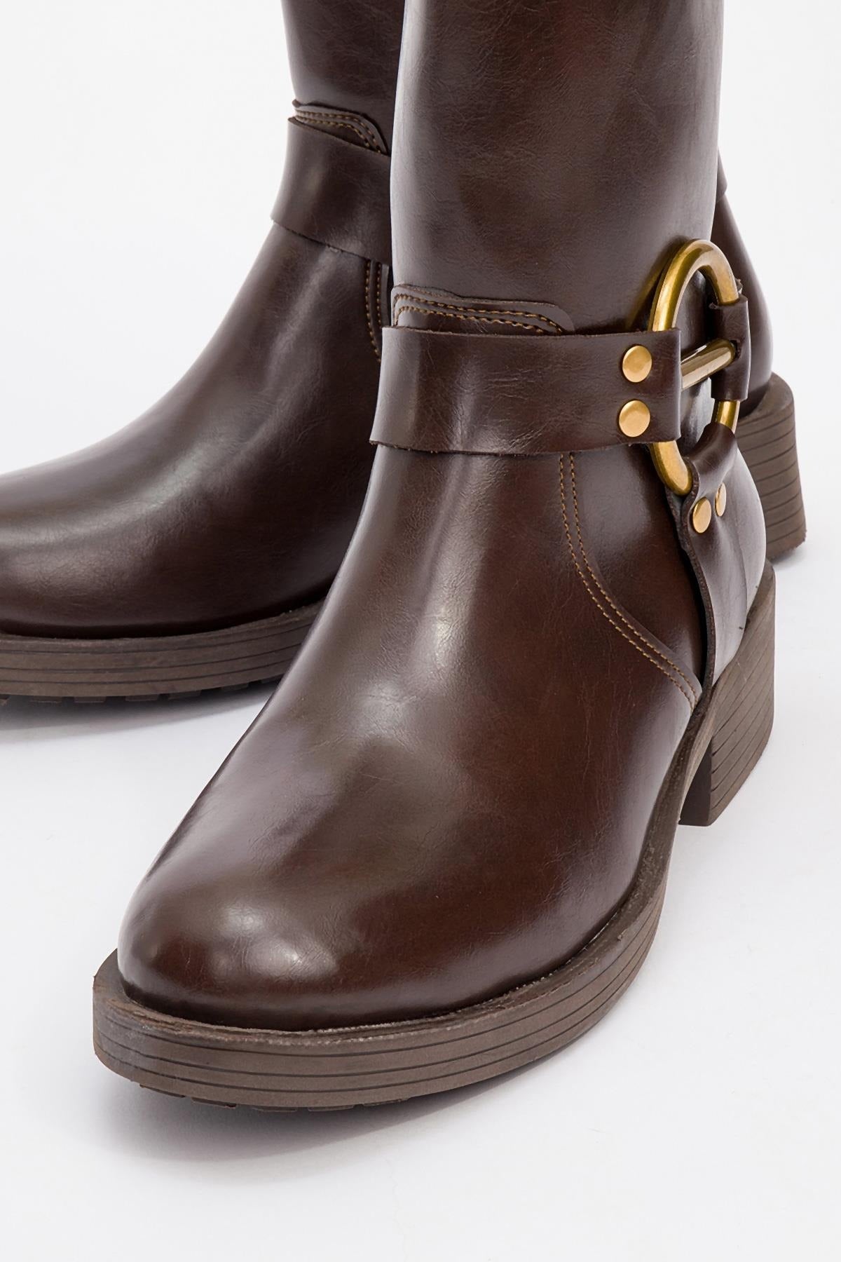 Fies Brown Buckled Boot (Women)