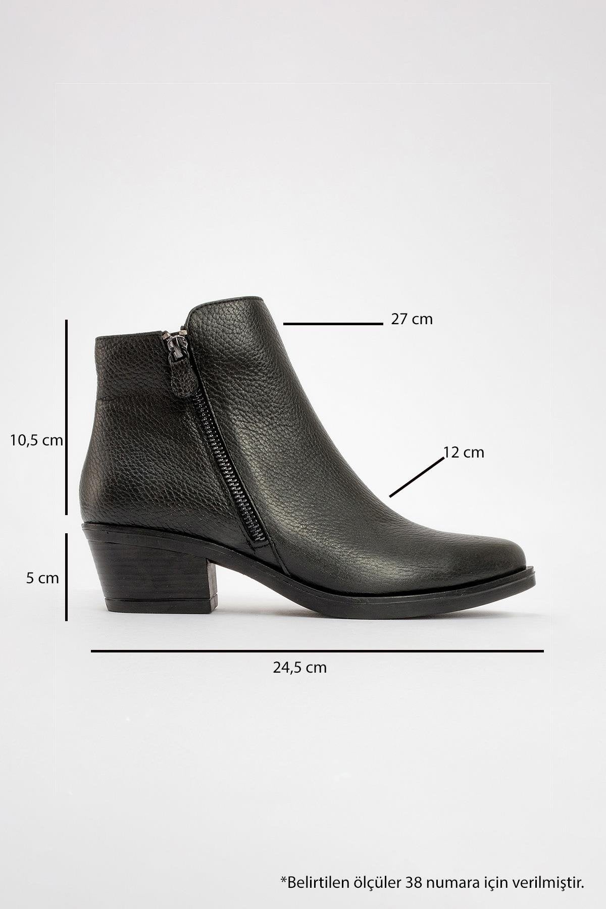 JAYER Black Leather Double-Zip Block Heel Boot (Women)