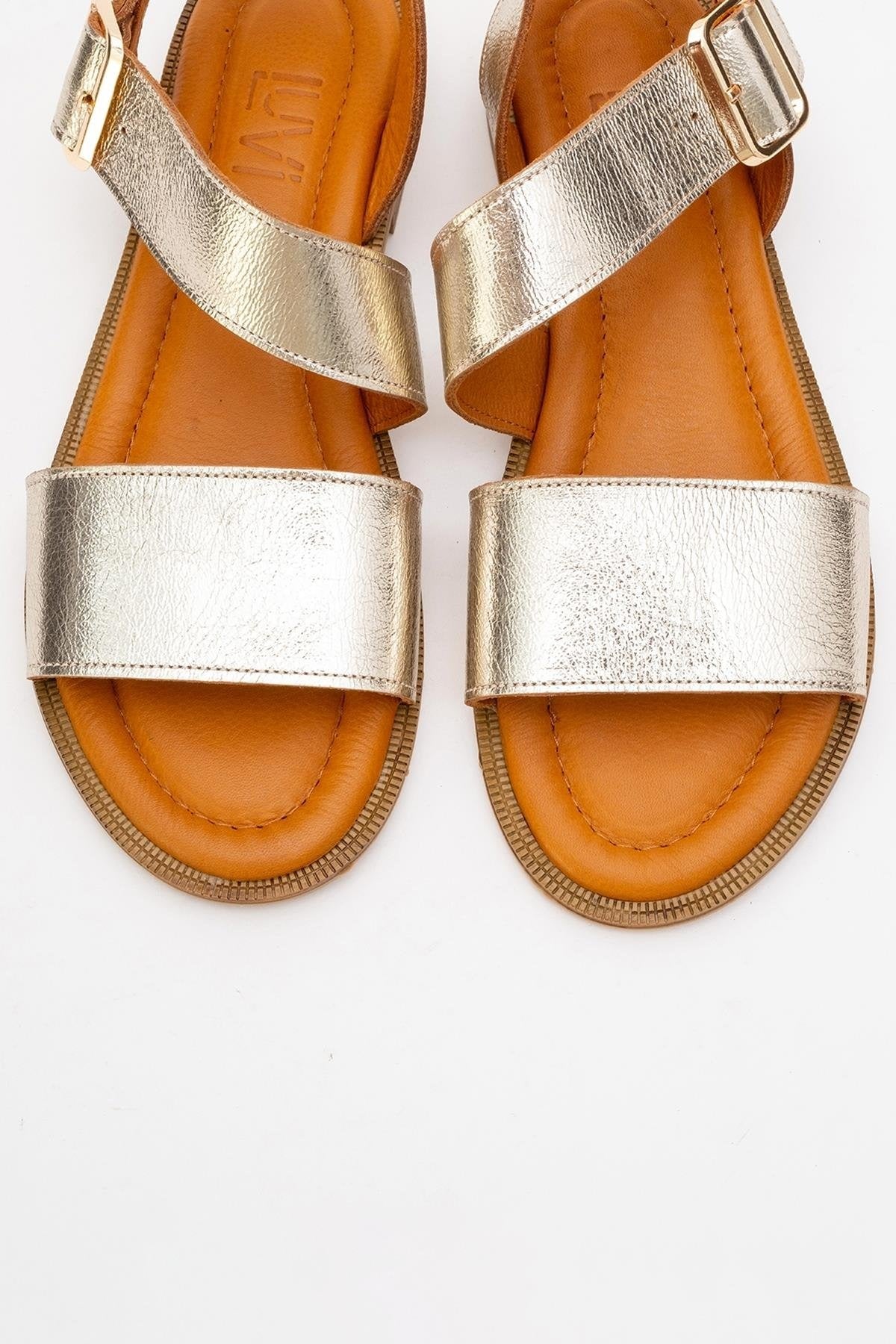 Majesty Gold Leather Sandal (Women)