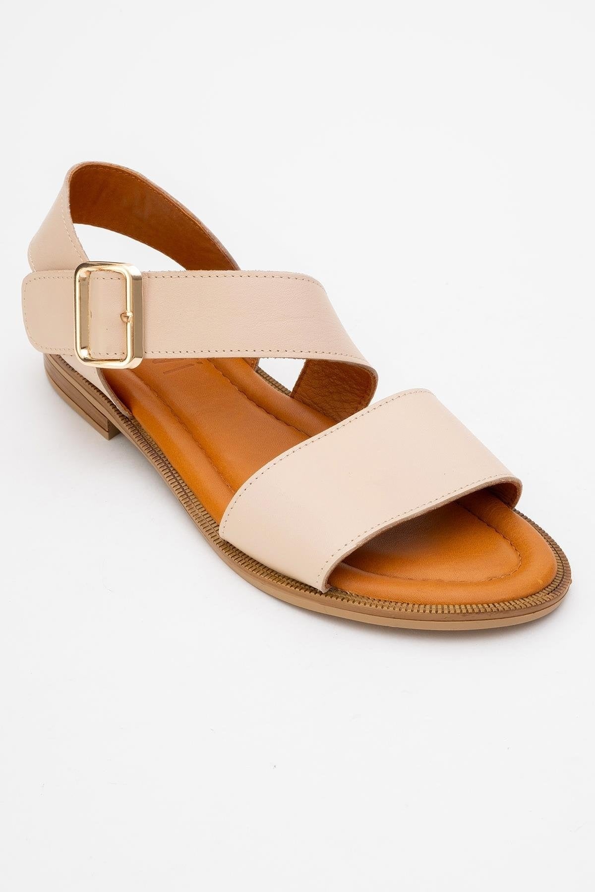 Majesty Beige Leather Sandal (Women)