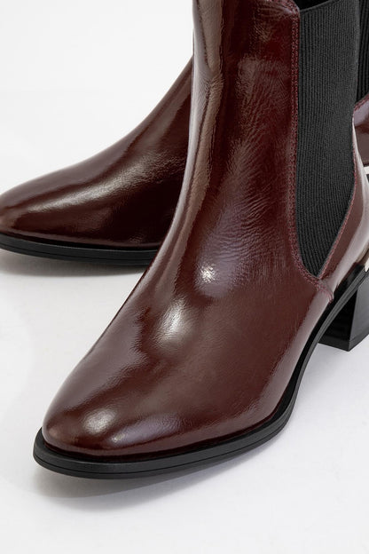 Neiva Burgundy Patent Leather Chelsea Boot (Women)
