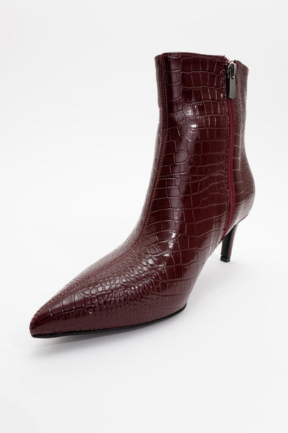 Noya Burgundy Pattern Stiletto Boot (Women)