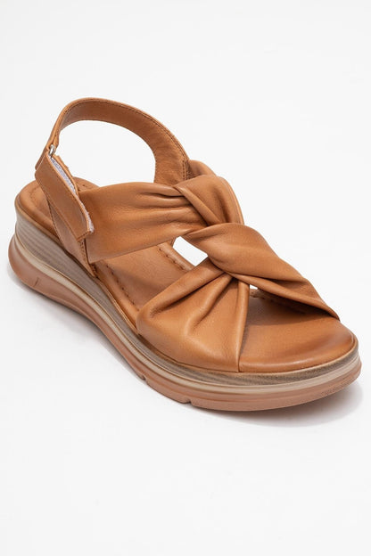 Oara - Cognac Brown Leather Sandal (Women)