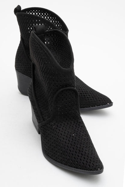 Pera Black Block Heel Boot (Women)