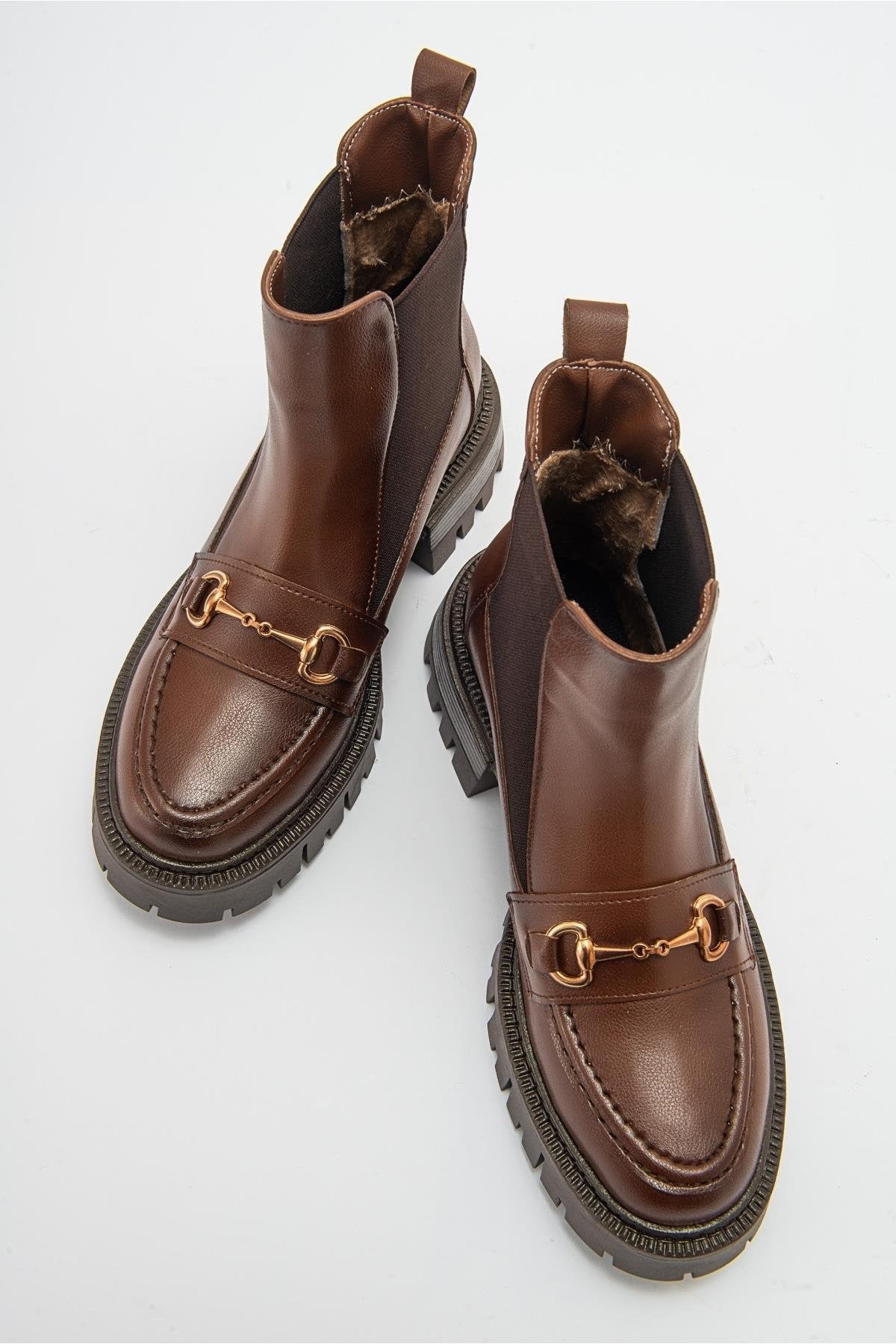 Vesper Cognac Brown Buckled Chelsea Boot (Women)