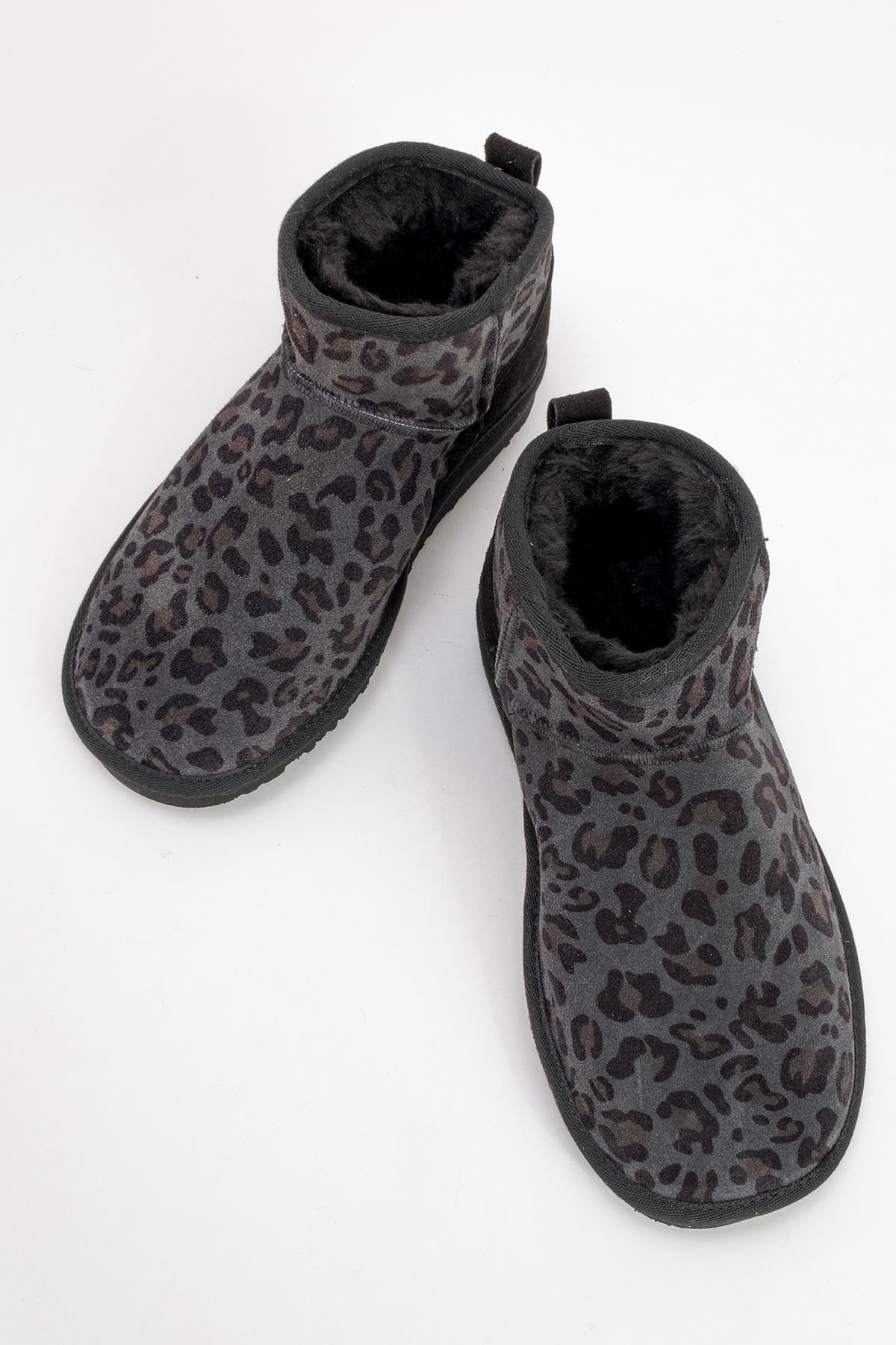 ZAZ Black Leopard Leather Boot (Women)