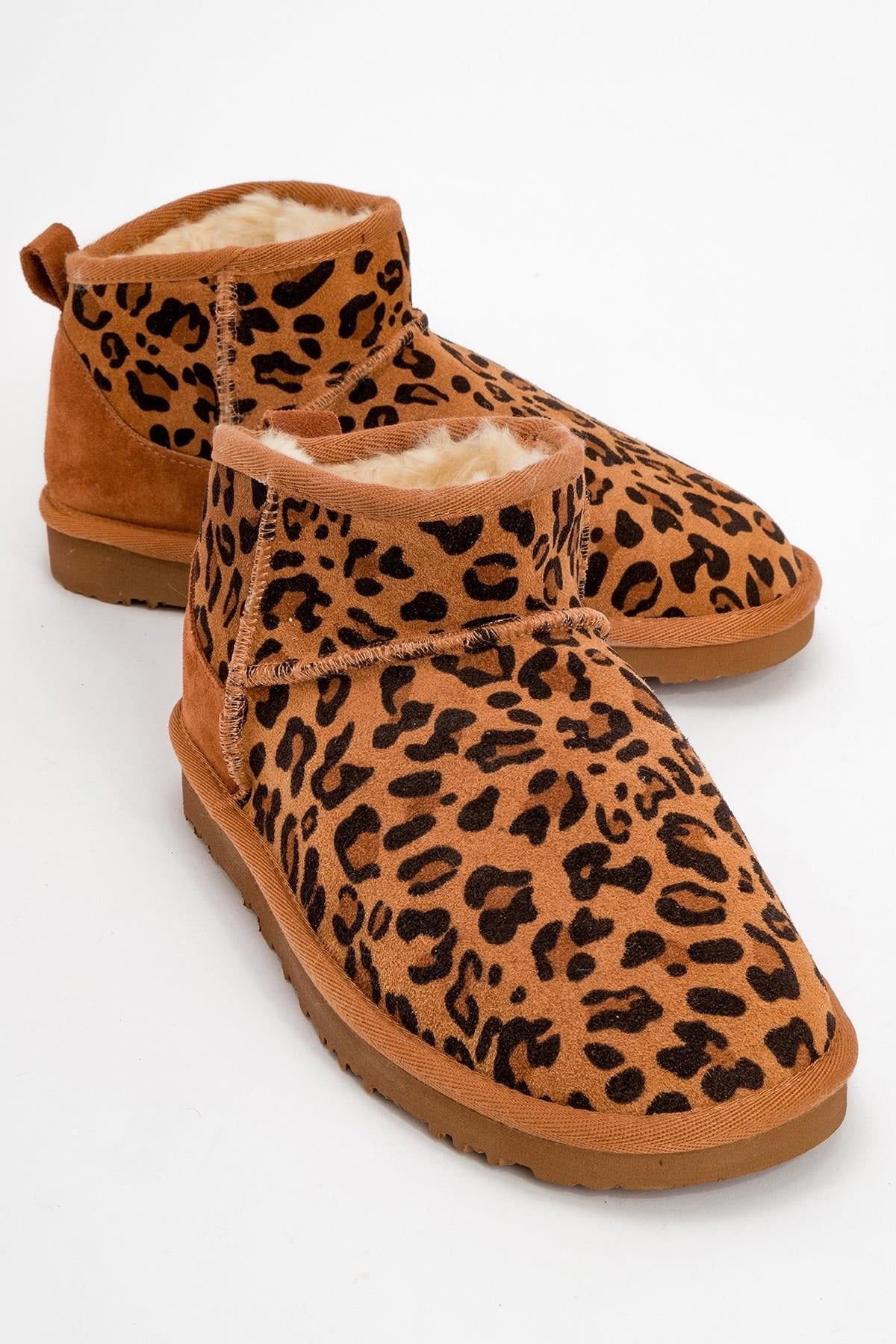 ZAZ Cognac Brown Leopard Leather Boot (Women)