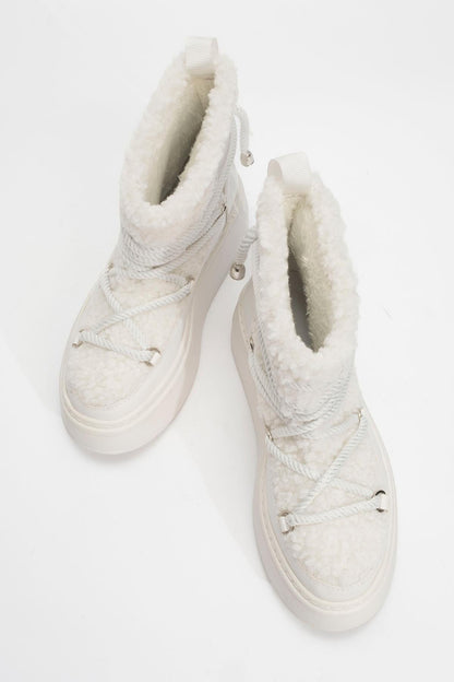 Dila White Fur-Lined Winter Boot (Women)