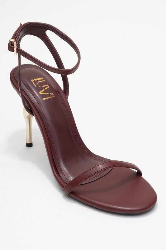 Jasmin Burgundy Single‑Strap Stiletto Heel (Women)