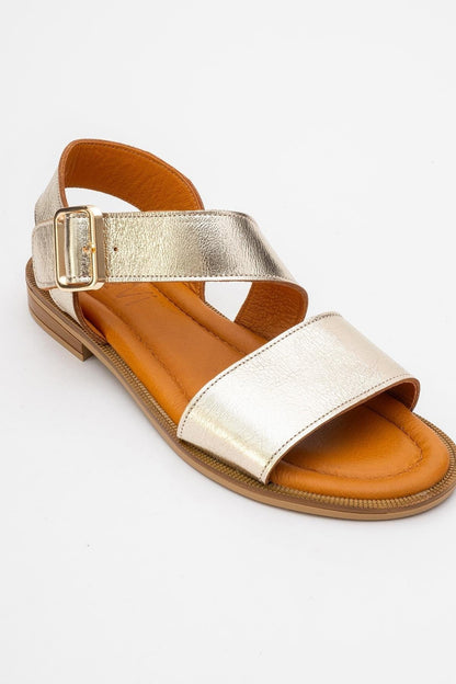 Majesty Gold Leather Sandal (Women)