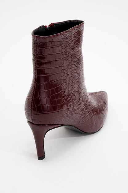 Noya Burgundy Pattern Stiletto Boot (Women)