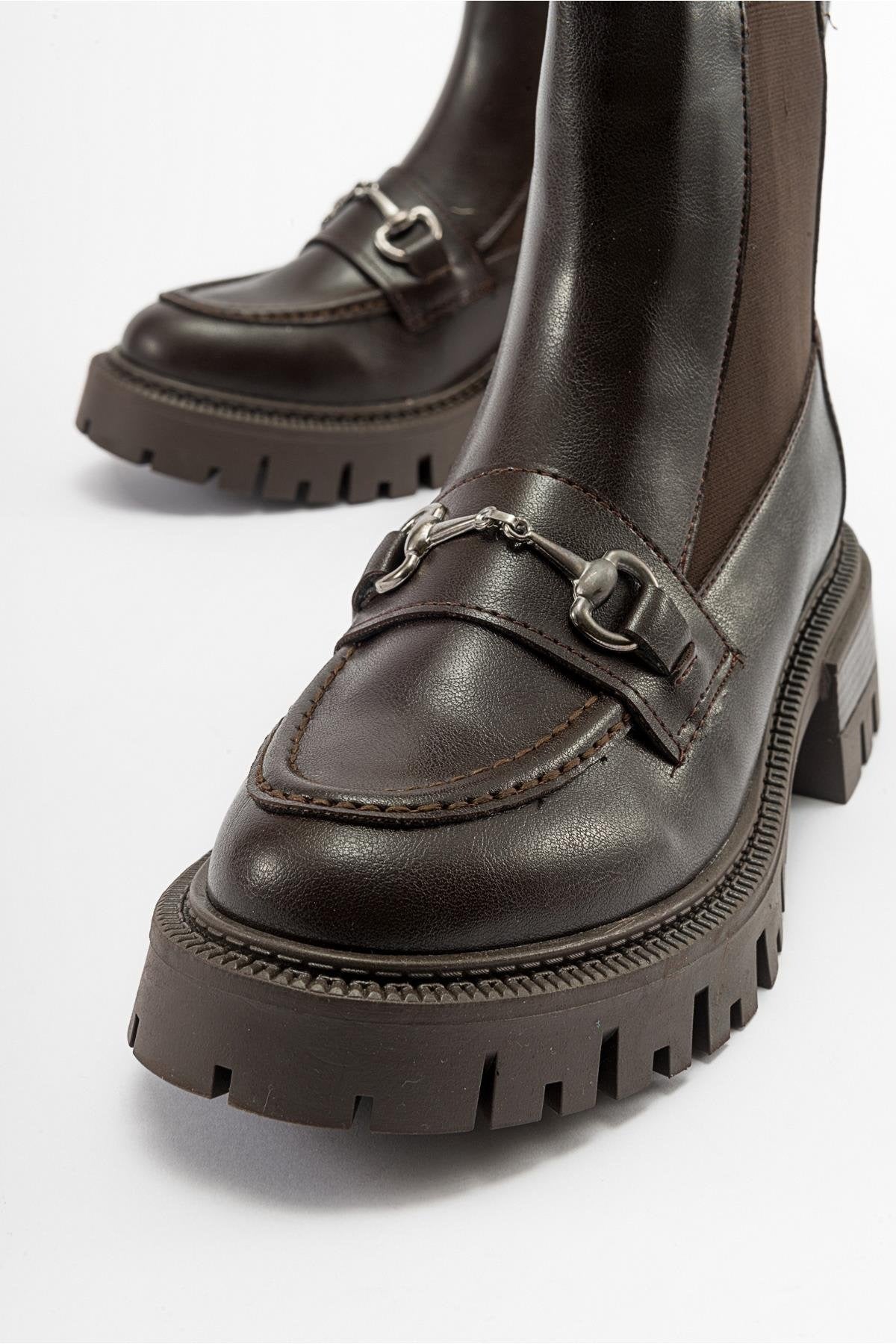 Vesper Brown Buckled Chelsea Boot (Women)