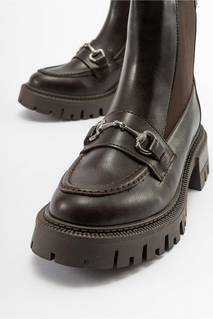 Vesper Brown Buckled Chelsea Boot (Women)